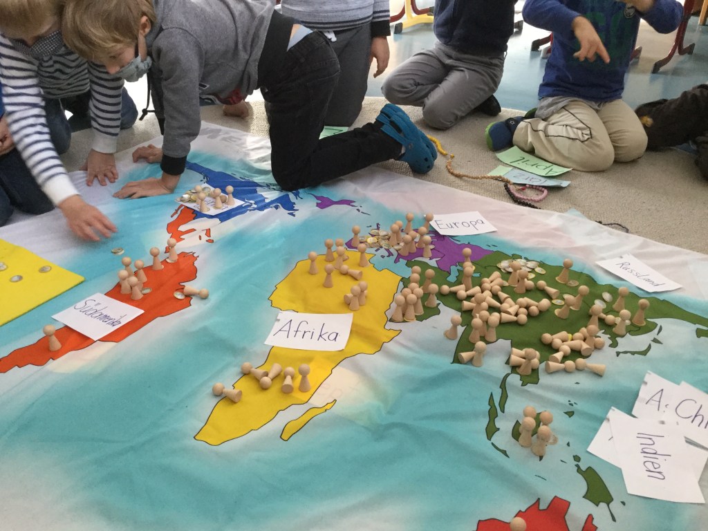 Das ist die Welt  wo alle Menschen leben.